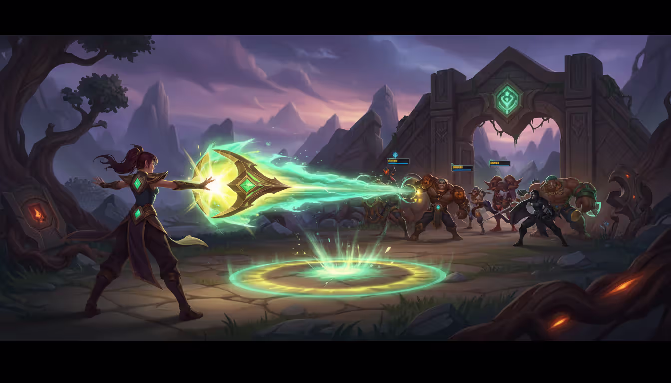 Karma casting empowered Mantra-Q Soulflare toward grouped enemies near Dragon pit on Summoner's Rift with a glowing slow zone on the ground