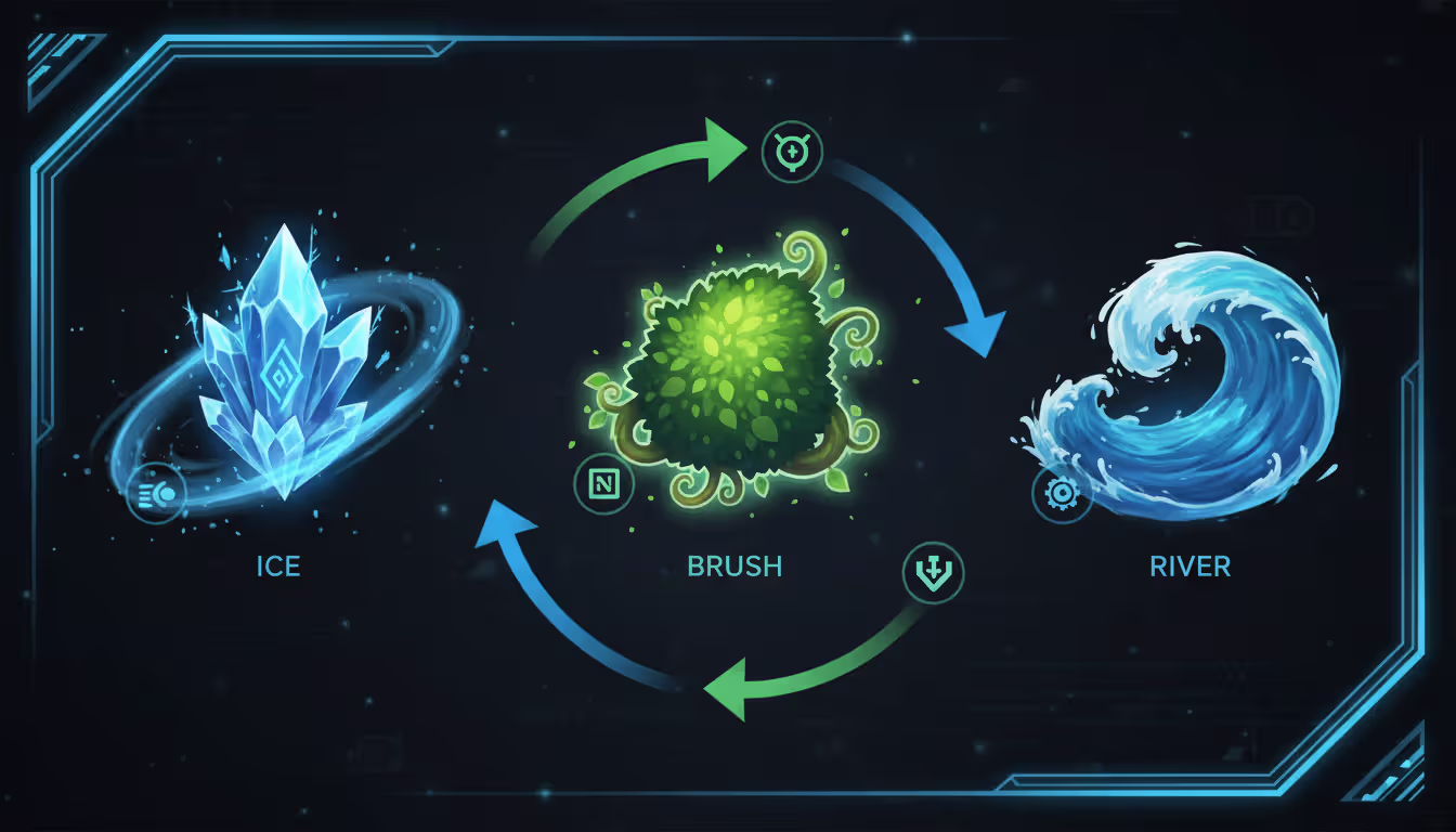 Step by step Qiyana full assassination combo diagram showing W Q E Auto W Q R ability sequence with icons and arrows on dark infographic background